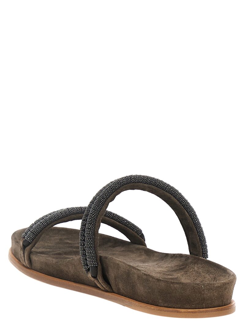 'Monile' suede sandals Woman BRUNELLO CUCINELLI Gray