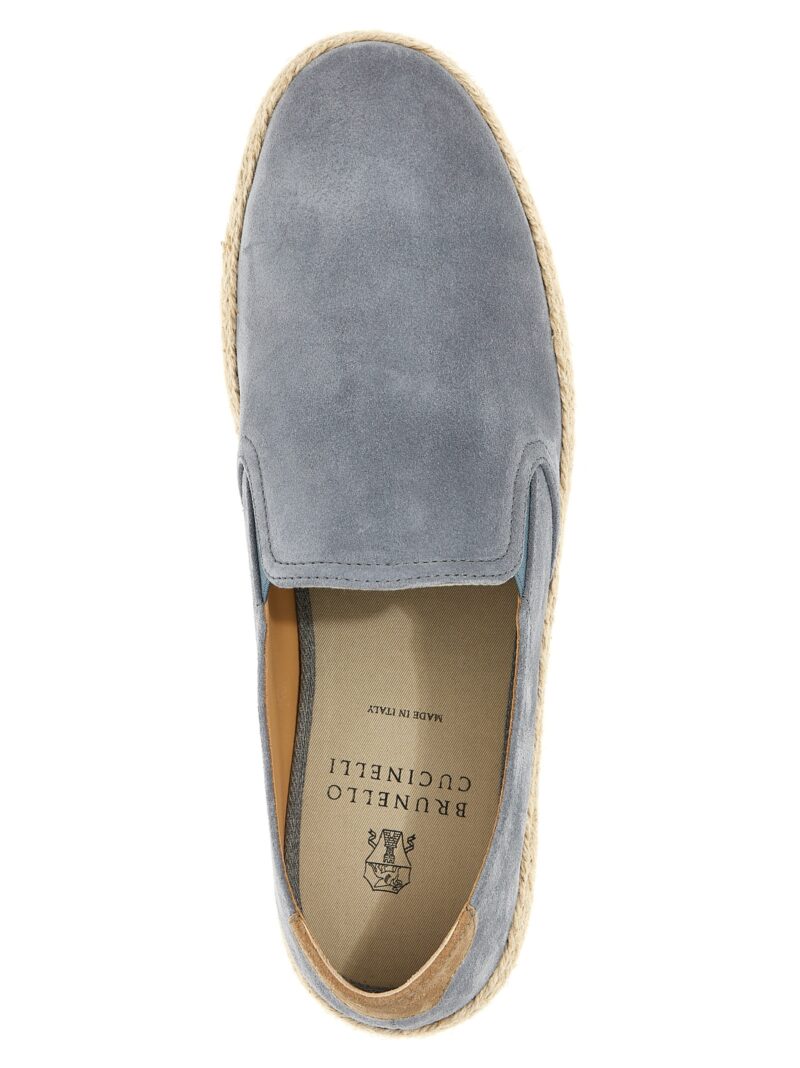 Suede espadrilles 100% leather BRUNELLO CUCINELLI Gray