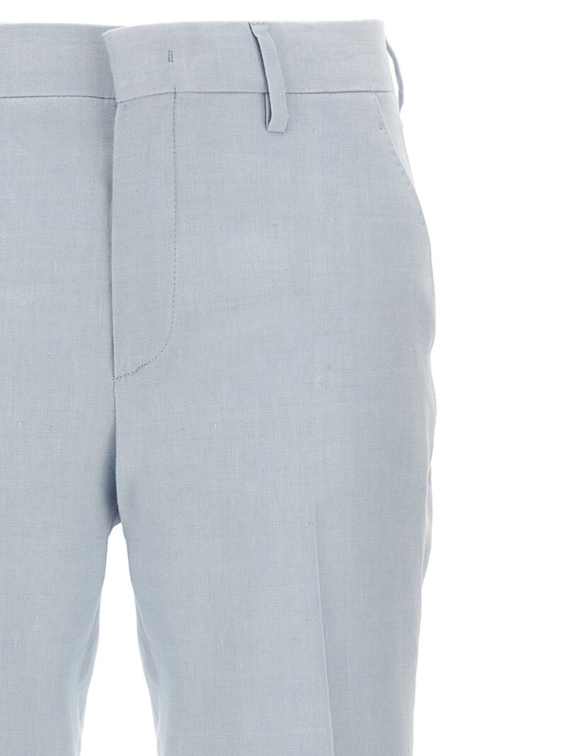 Linen blend trousers Woman TAGLIATORE Light Blue