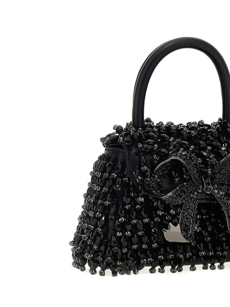 'Black Embellished Micro Bow' handbag Woman SELF PORTRAIT Black