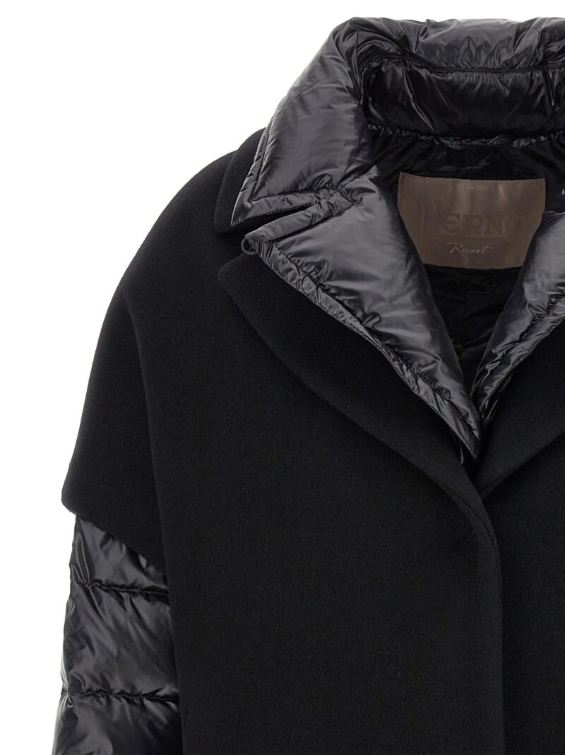 Hood insert down jacket 72% wool