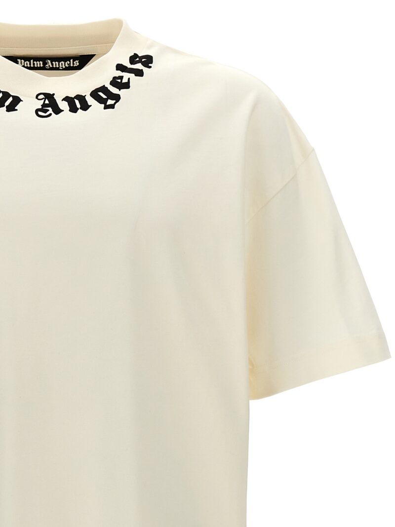 'Neck Logo' T-shirt Man PALM ANGELS White/Black