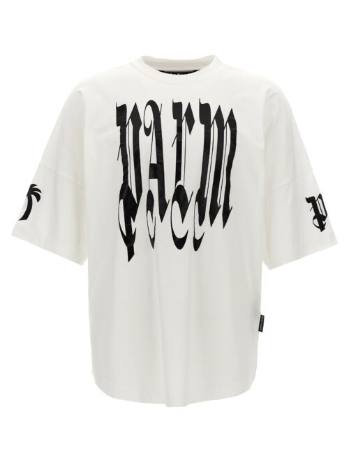 'Back Gothic Palm' T-shirt PALM ANGELS White/Black