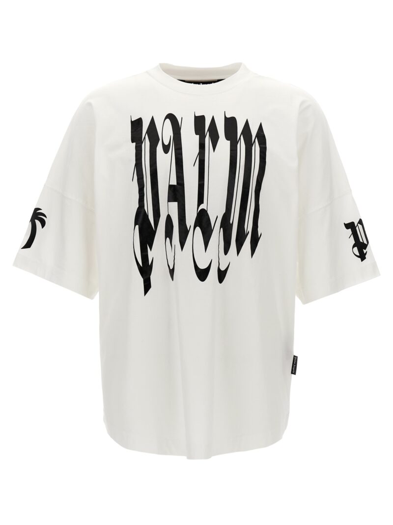 'Back Gothic Palm' T-shirt PALM ANGELS White/Black