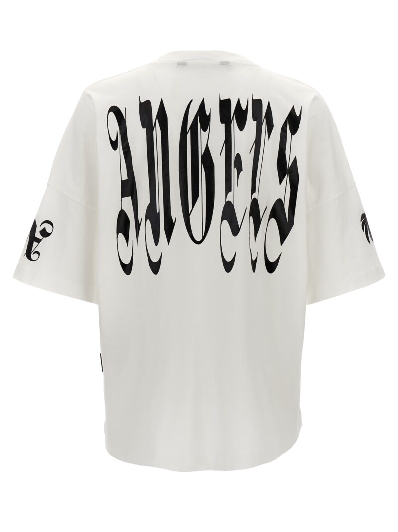 'Back Gothic Palm' T-shirt PMAA002F24JER00603100310 PALM ANGELS White/Black