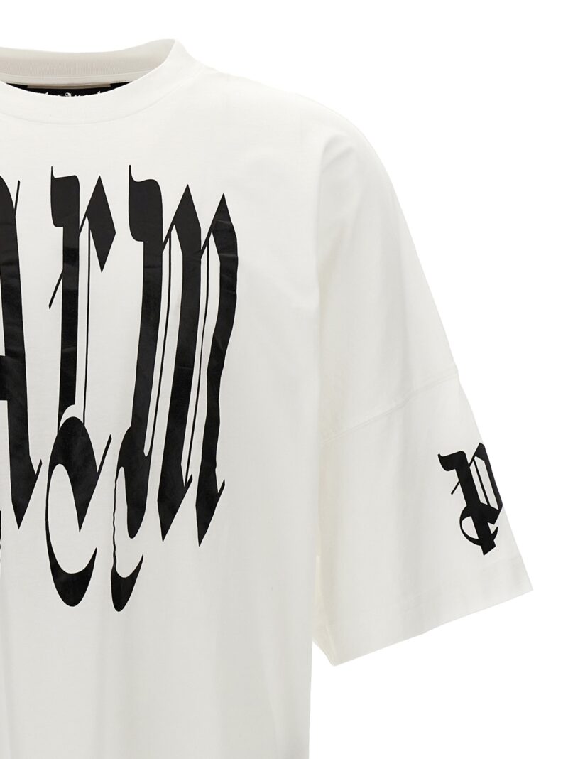 'Back Gothic Palm' T-shirt Man PALM ANGELS White/Black