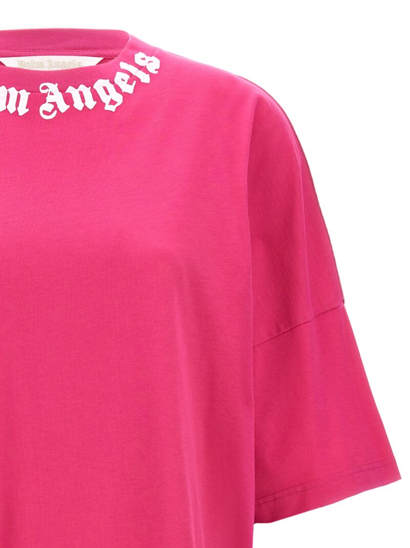 'Neck Logo' T-shirt Woman PALM ANGELS Fuchsia