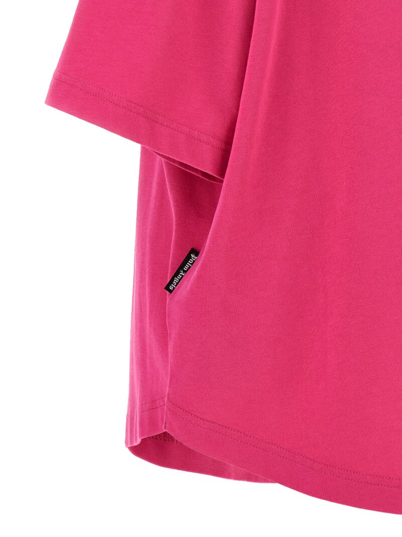 'Neck Logo' T-shirt 100% cotton PALM ANGELS Fuchsia