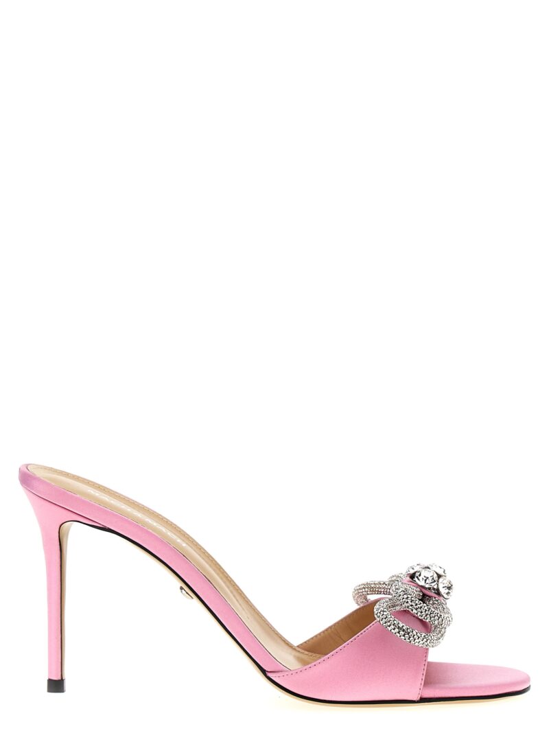 'Double Bow Round Toe Barbie Satin' mules MACH & MACH Pink