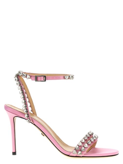 'Audrey Crystal Round Toe Satin' sandals MACH & MACH Pink