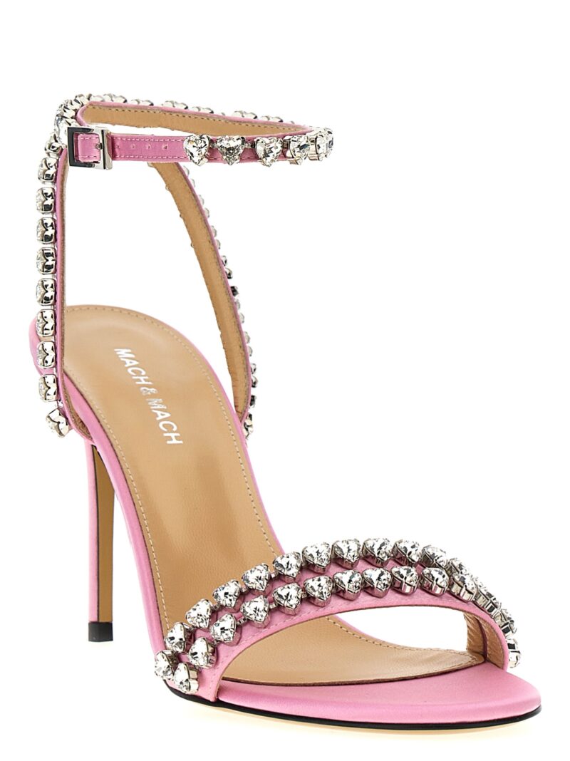 'Audrey Crystal Round Toe Satin' sandals R24S0470CRP922PINKPINK MACH & MACH Pink