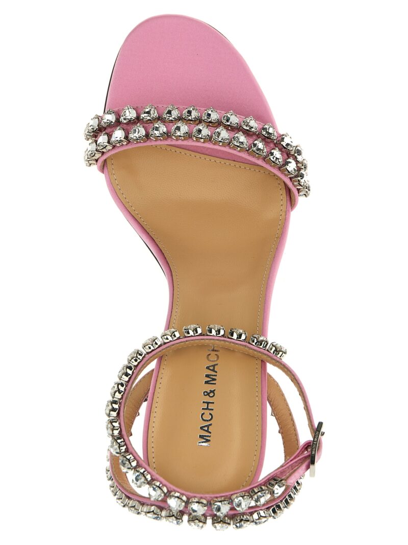 'Audrey Crystal Round Toe Satin' sandals  MACH & MACH Pink