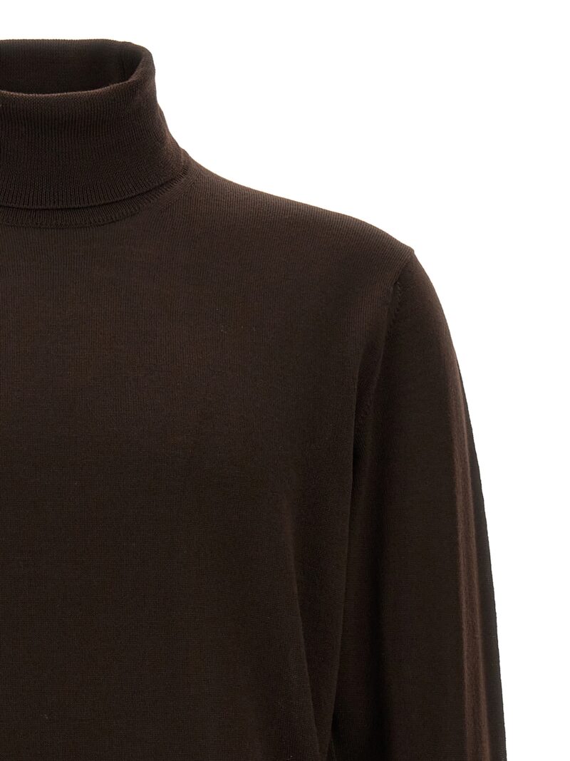 Wool turtleneck sweater Man ROBERTO COLLINA Brown