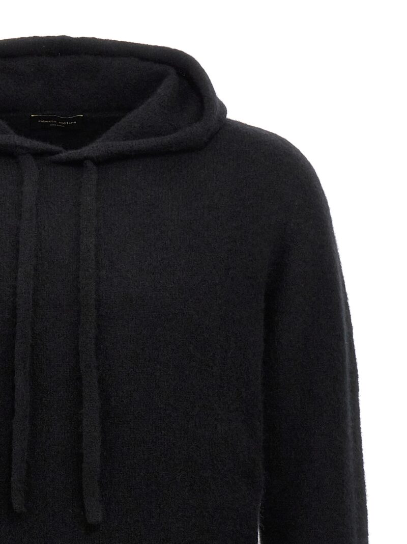 Hooded sweater Man ROBERTO COLLINA Black