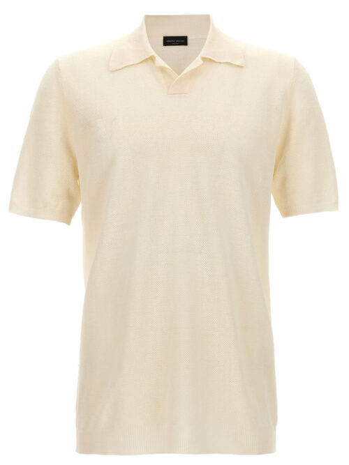 Openwork polo shirt ROBERTO COLLINA White