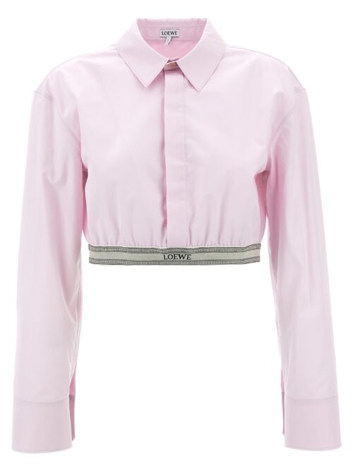 Cropped elastic logo shirt LOEWE Pink