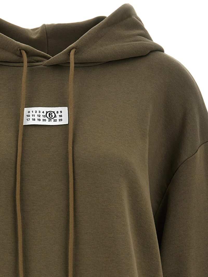 Logo label hoodie Woman MM6 MAISON MARGIELA Green