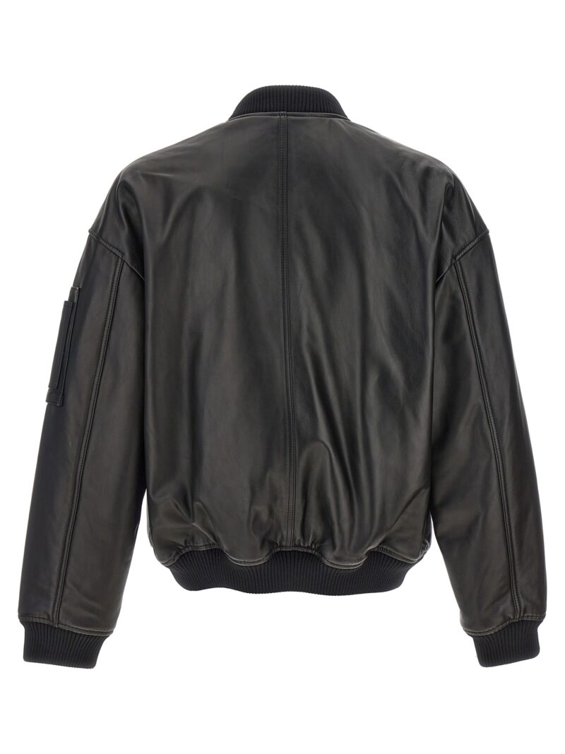 Leather bomber jacket S74AM1502SY1602900 DSQUARED2 Black