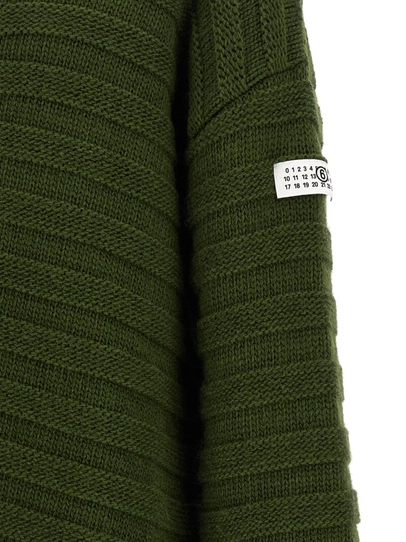 Destroyed ribbed cardigan 50% virgin wool 50% acrylic MM6 MAISON MARGIELA Green