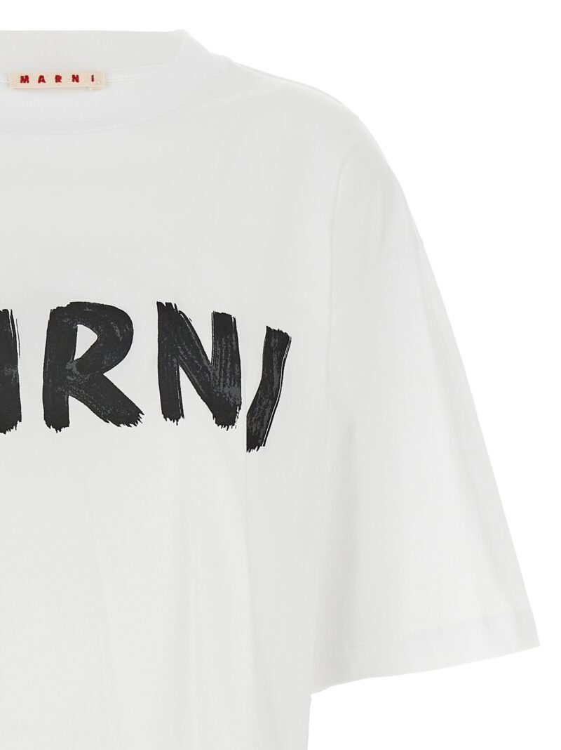 Logo print cropped T-shirt Woman MARNI White