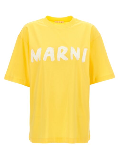 Logo print T-shirt MARNI Yellow