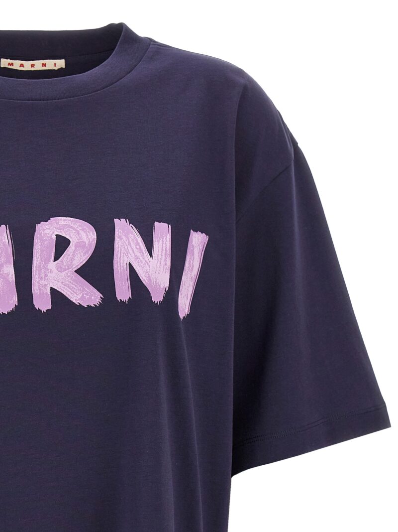 Logo print T-shirt Woman MARNI Blue