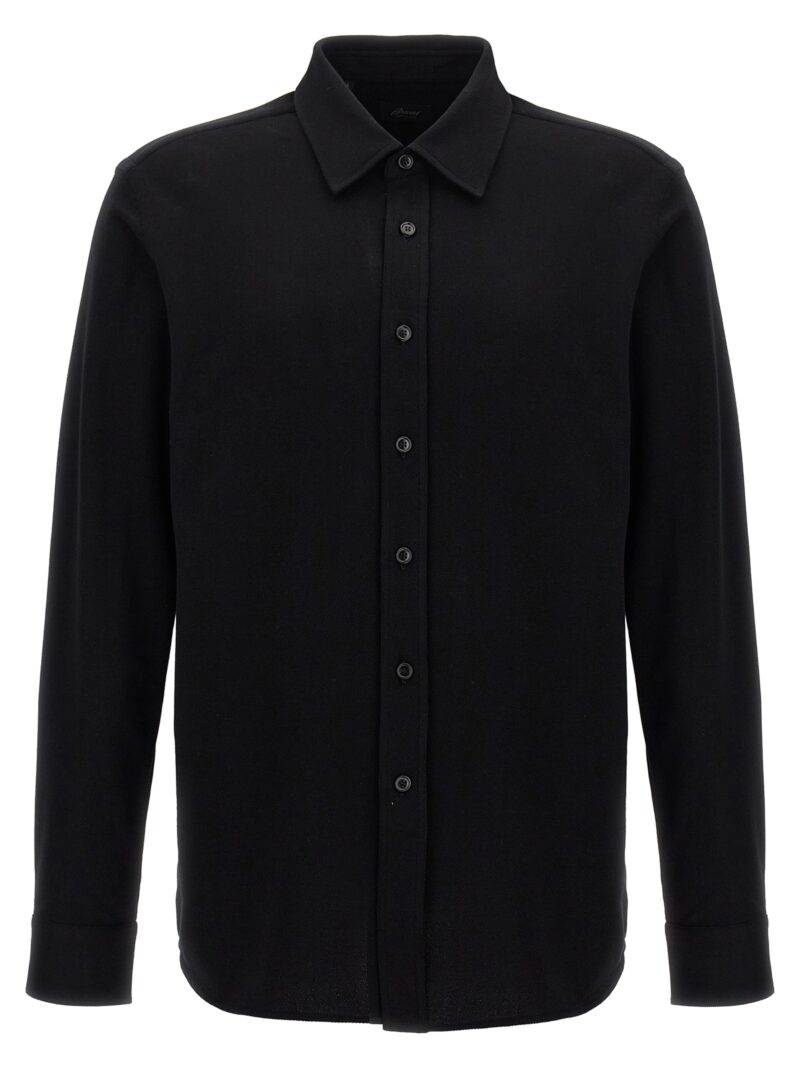 Piquet cotton shirt BRIONI Black