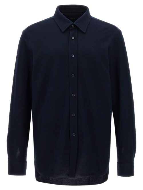 Piquet cotton shirt BRIONI Blue