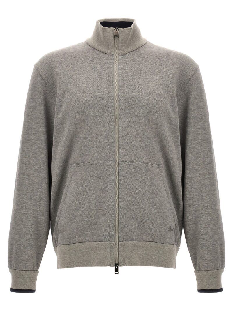 Processed cotton sweatshirt BRIONI Gray