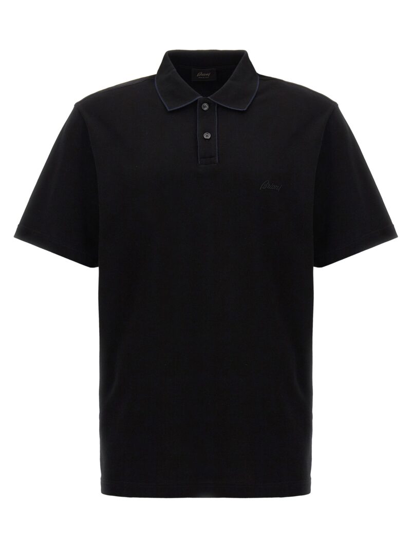 Logo embroidery polo shirt BRIONI Black