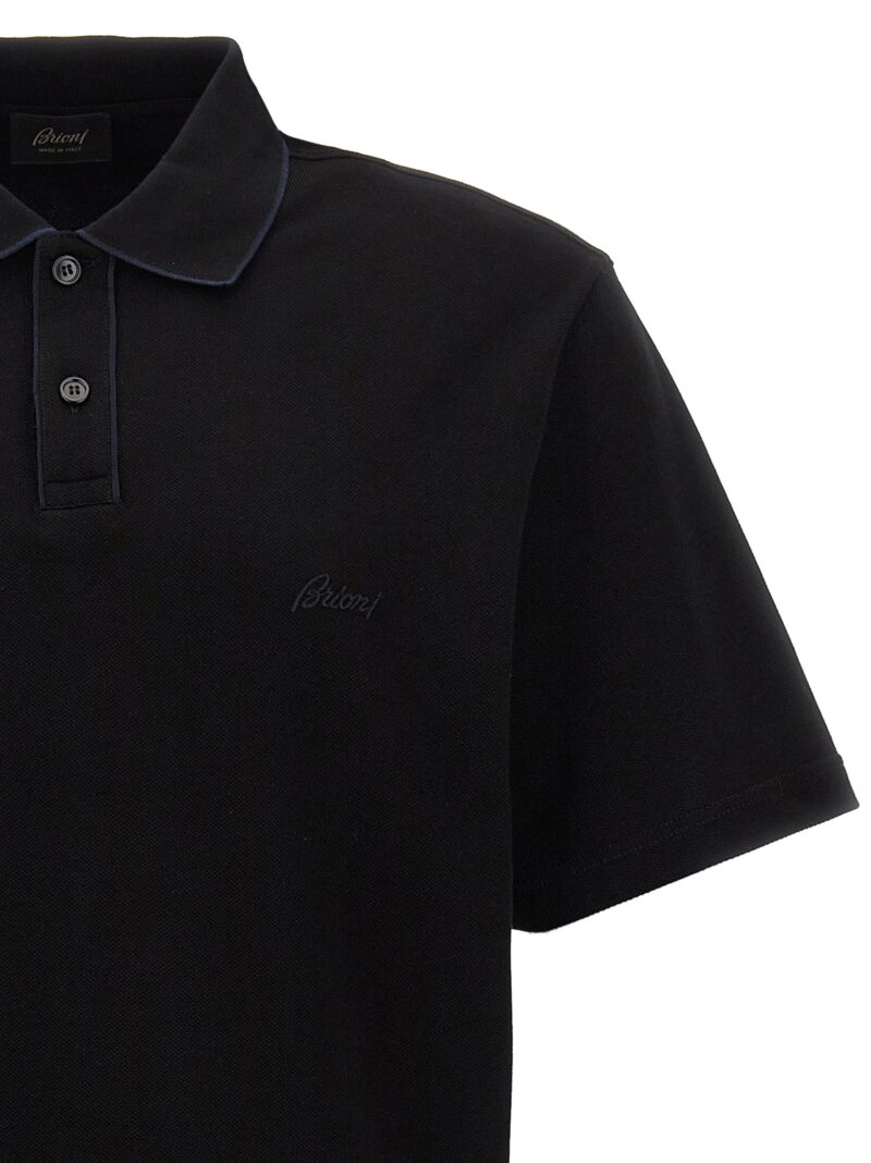 Logo embroidery polo shirt Man BRIONI Black