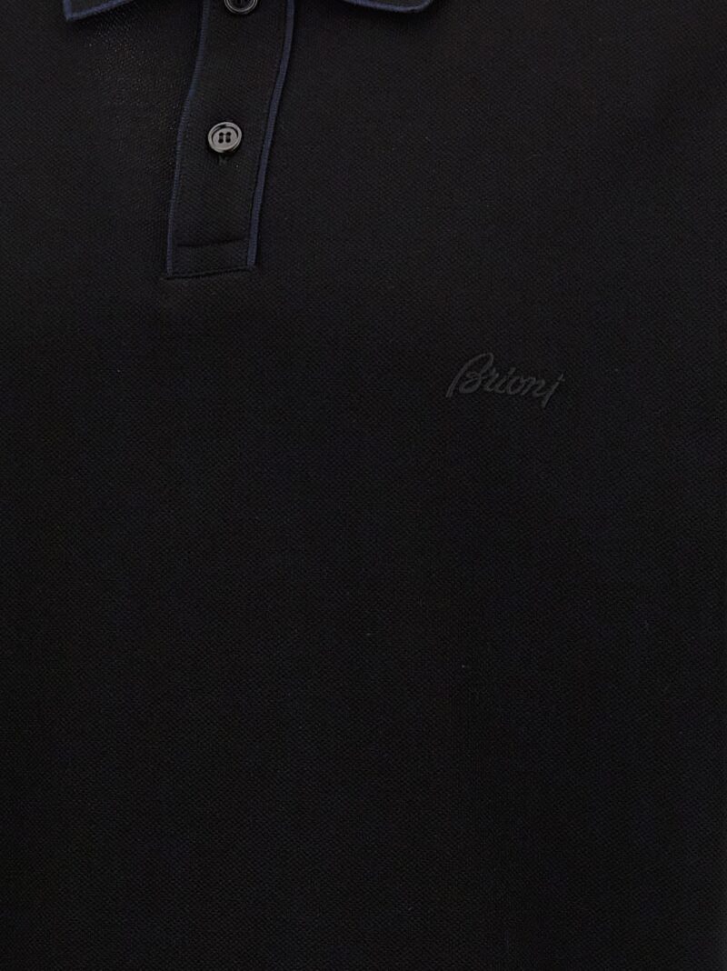 Logo embroidery polo shirt 100% cotton BRIONI Black