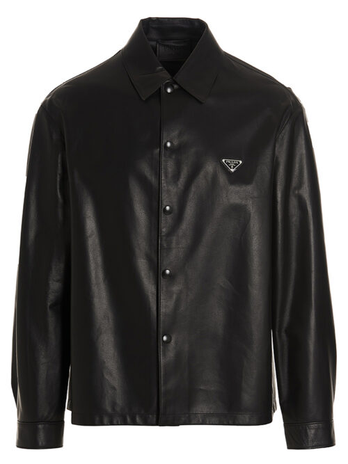 Logo nappa shirt PRADA Black