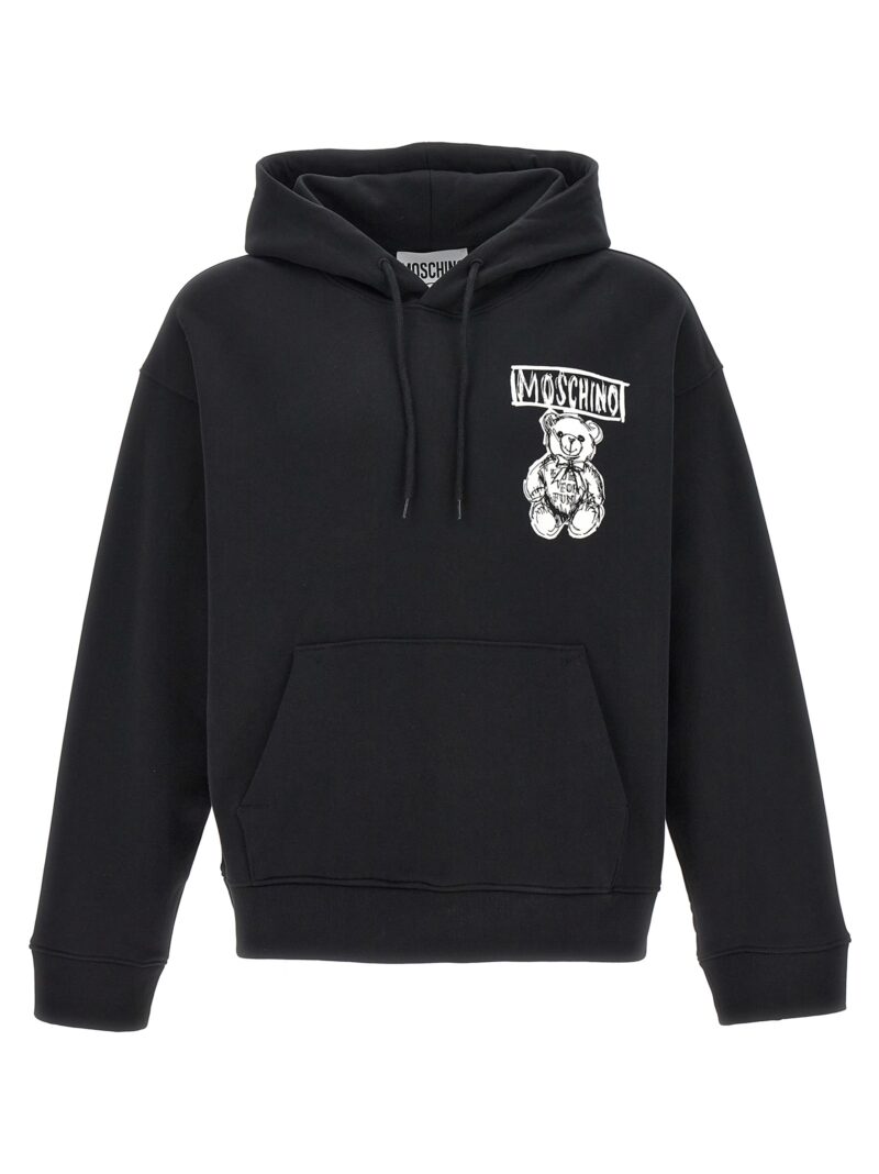 Logo print hoodie MOSCHINO White/Black