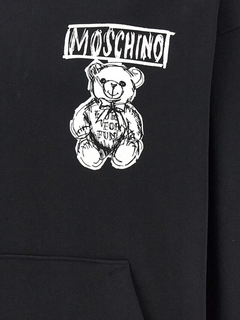 Logo print hoodie 100% cotton MOSCHINO White/Black