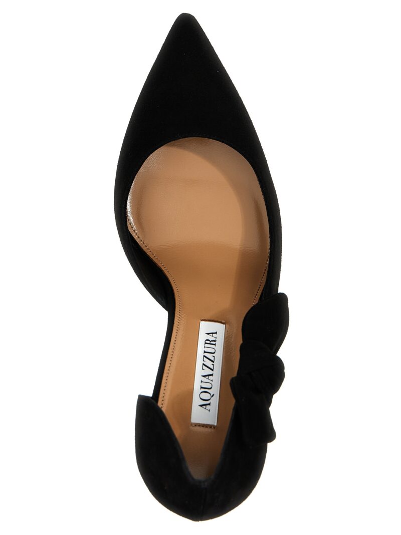 'Very Bow Tie' pumps 100% suede leather AQUAZZURA Black