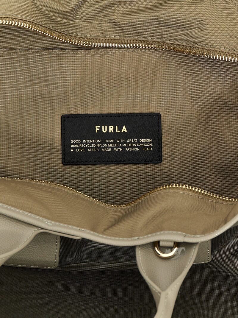 'Piuma L' shopping bag 70% polyamide 30% leather FURLA Gray