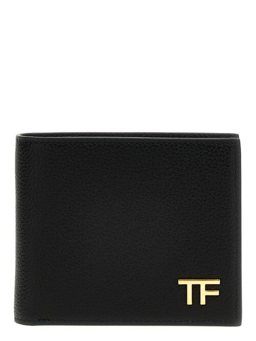 Logo leather wallet TOM FORD Black