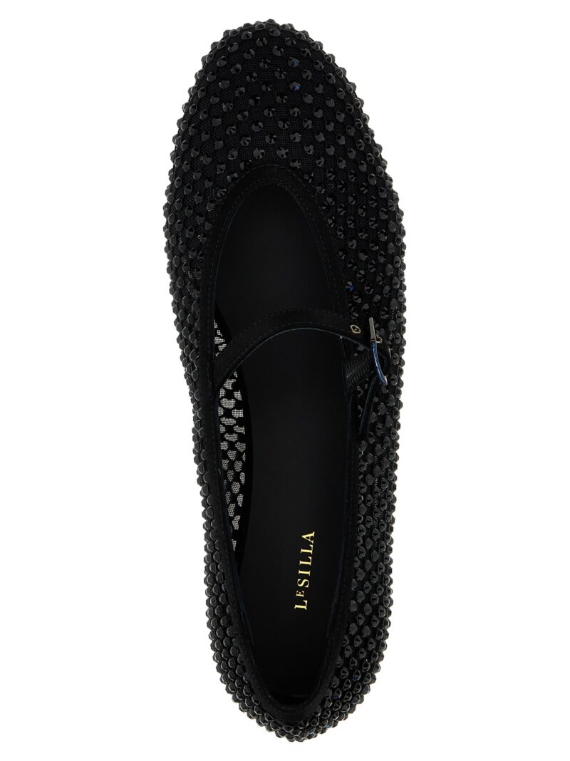 'Gilda' ballet flats 38% polyamide 38% polyester 36% viscose 17% silk 1% sp LE SILLA Black