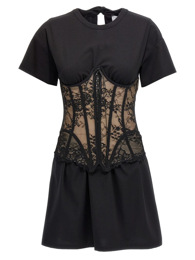 Lace bodice insert dress GIUSEPPE DI MORABITO Black