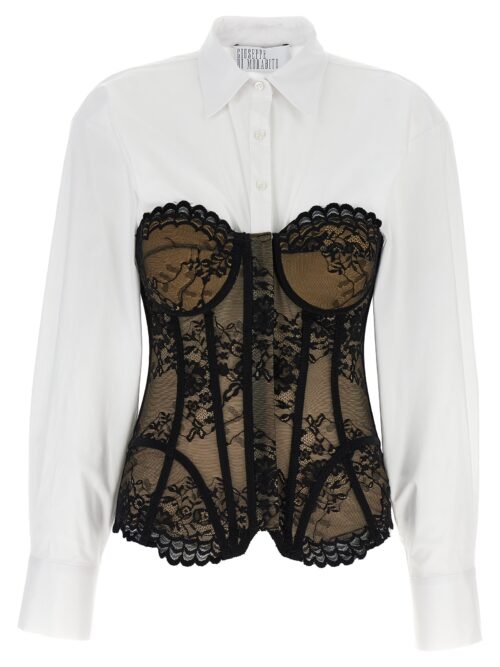 Lace bodice insert shirt GIUSEPPE DI MORABITO White/Black