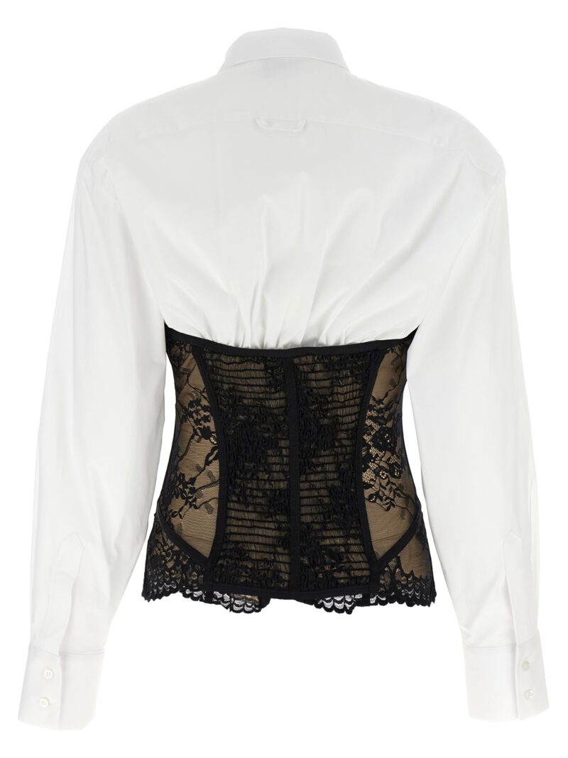 Lace bodice insert shirt 03PFTO2750328201 GIUSEPPE DI MORABITO White/Black