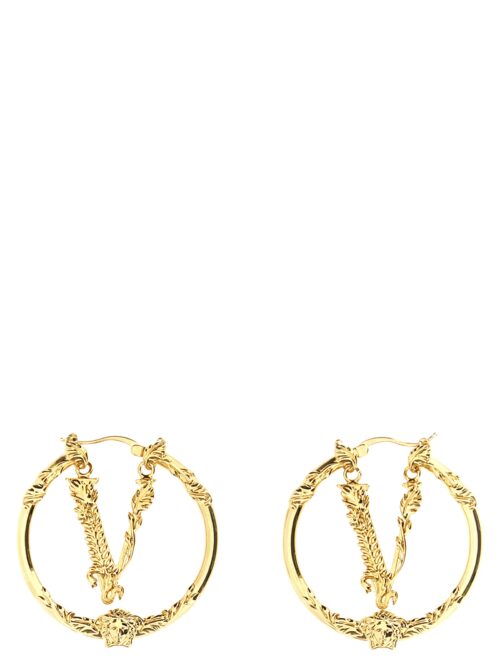 'V' earrings VERSACE Gold