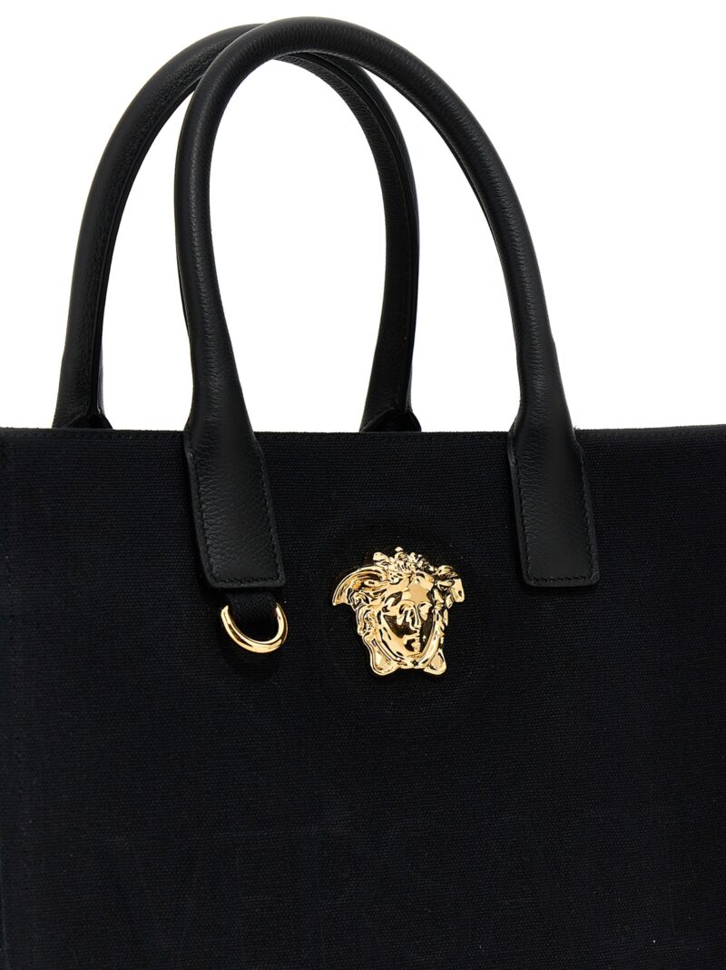 'Versace Allover' small shopping bag Woman VERSACE Black