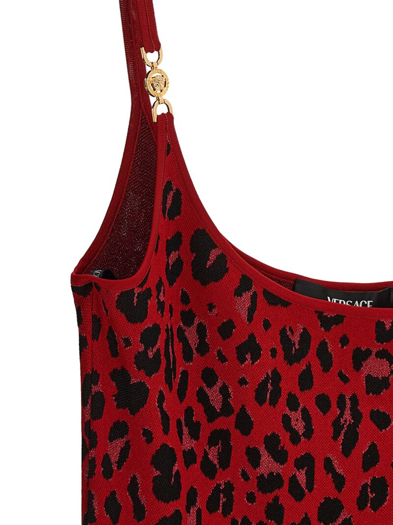 'Medusa' animal dress 90% VI 5% PA 3% PL 2% EA VERSACE Red