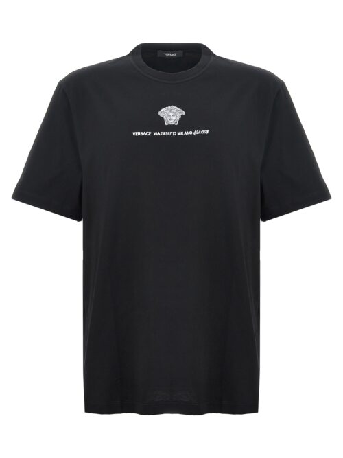 Logo embroidery t-shirt VERSACE Black