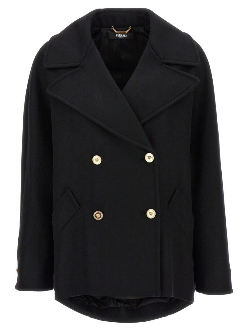 'Medusa' Double-Breasted Coat VERSACE Black