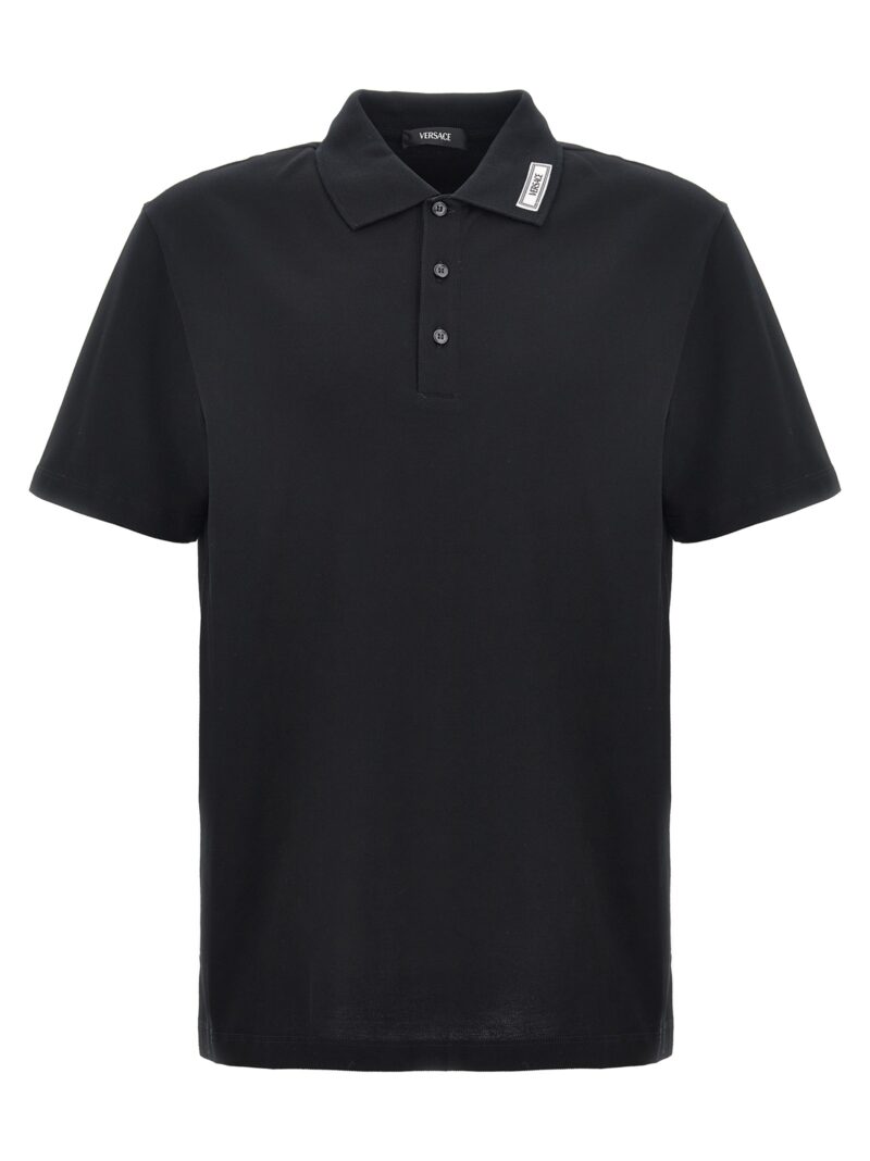 Logo polo shirt VERSACE Black