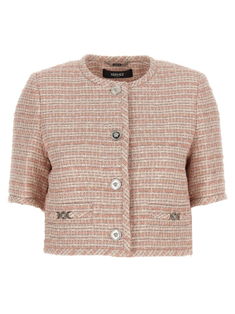 'Medusa '95' short tweed jacket VERSACE Pink