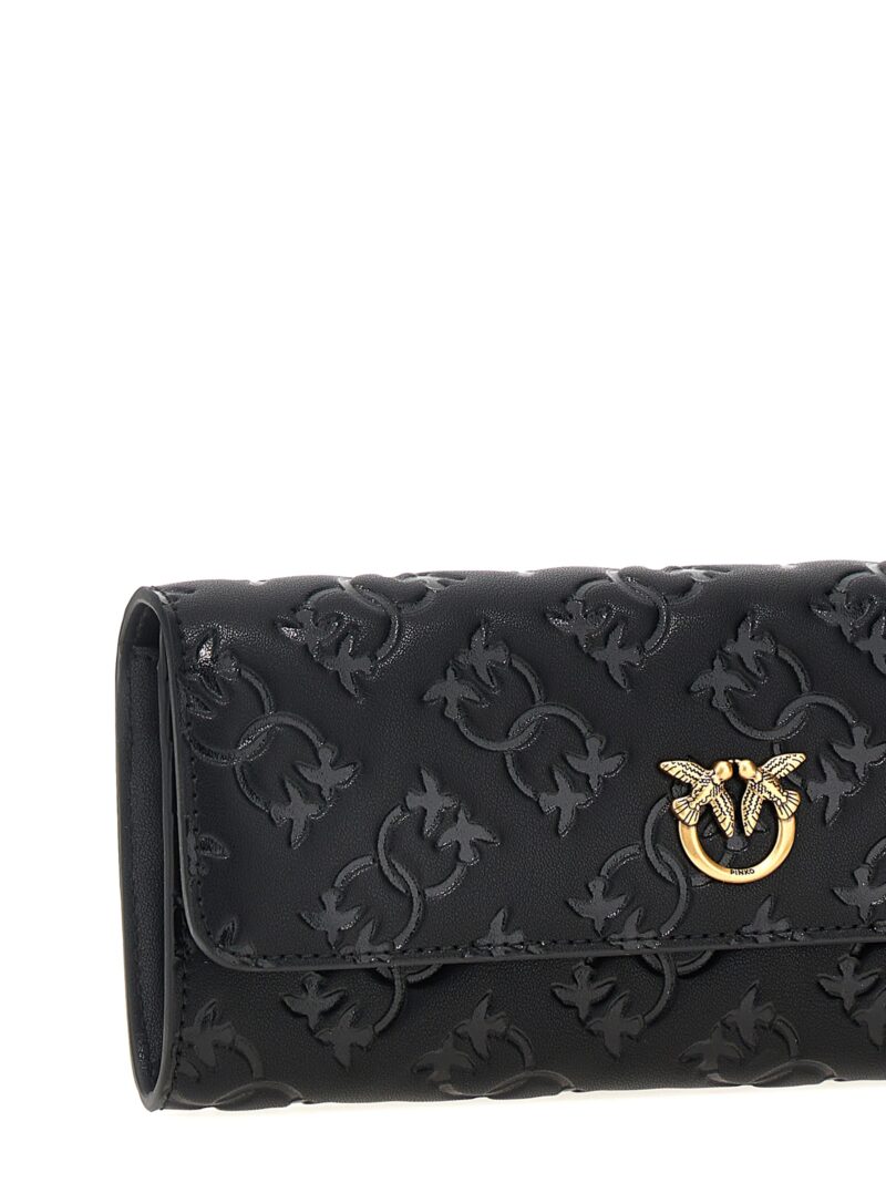 'Love Tiny Birds' wallet on chain Woman PINKO Black